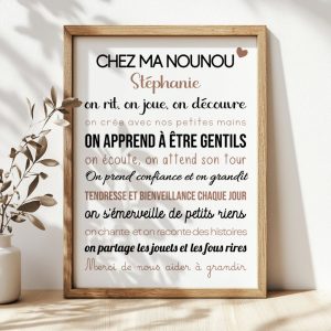 affiche nounou personnalisée cadeau nounou fin d'année